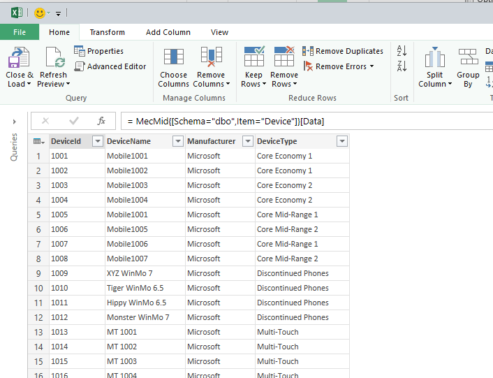 Power Query - Advanced Microsoft Excel ude1703