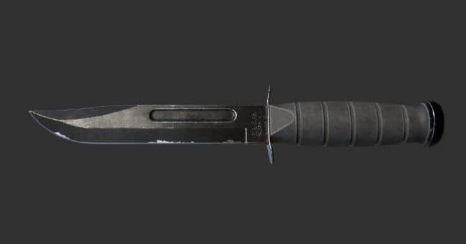 Combat Knife 3D Game Asset in Blender and Substance Painter ude26