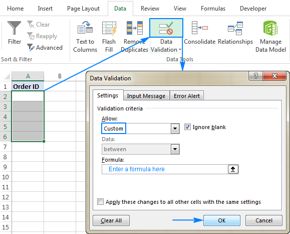 Excel Data Validation ude828