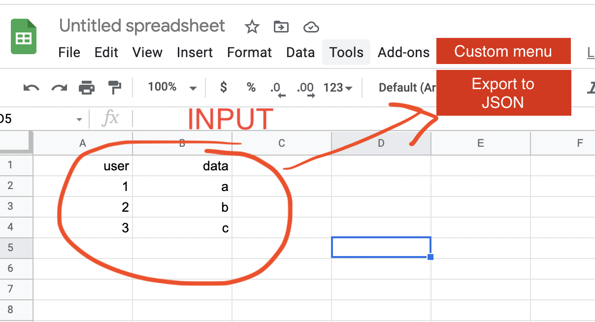 Google Spreadsheet Data API Apps Script Code JSON JavaScript ude982