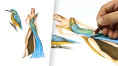 Hummingbird Inspired Evening Dress Design ude_2025912489