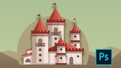 Design a 2d Game Castle in Photoshop. ude_2025914078